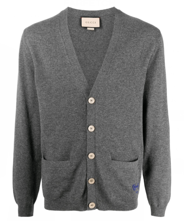 Horsebit-detail cashmere cardigan