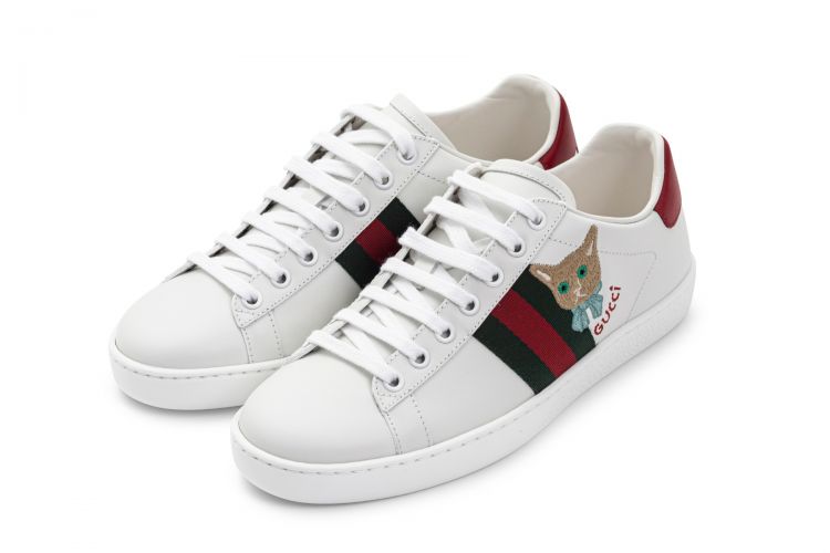 GUCCI - Ace cat-embroidered