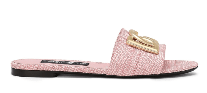 DG-plaque raffia slippers DG-plaque raffia slippers
