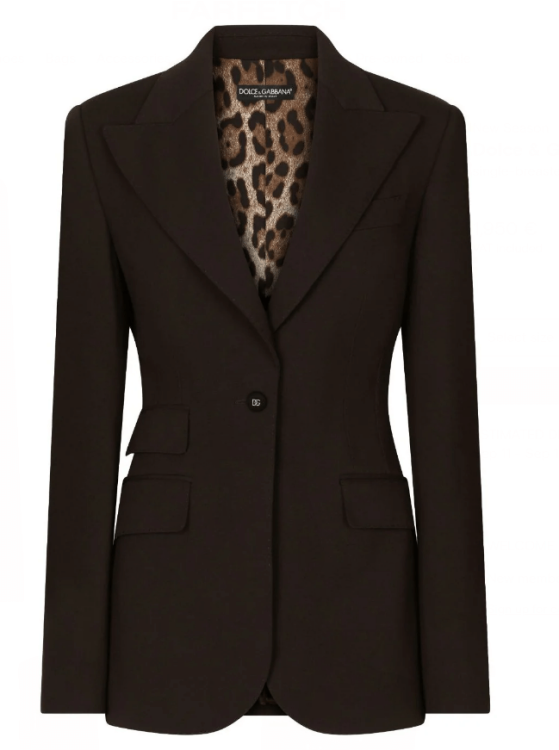 single-breasted logo-plaque blazer