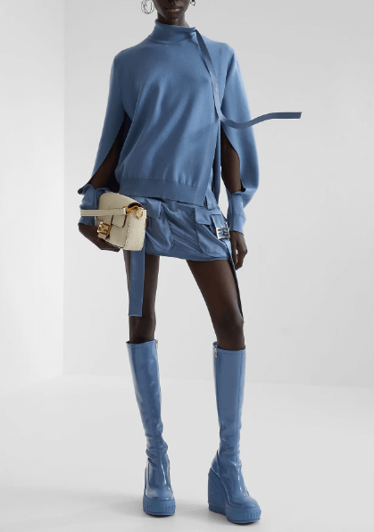 cargo pockets satin mini skirt