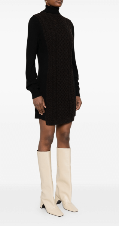 Aran knit wool midi dress