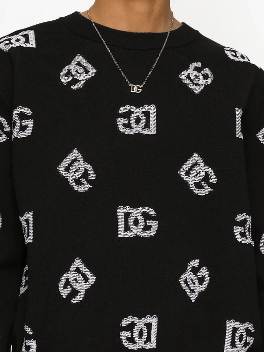 Full monogram jacquard crew neck best sale