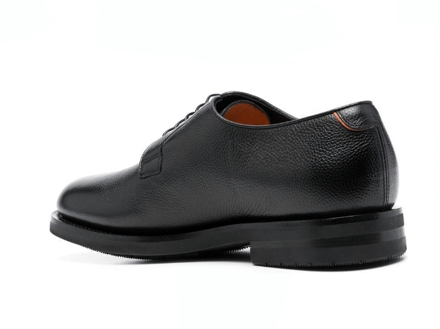 almond-toe leather derby shoes